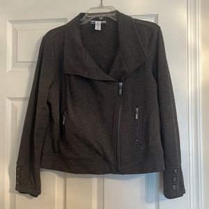 Style and Co Short Grey Jacket with Zippers Sz P/L